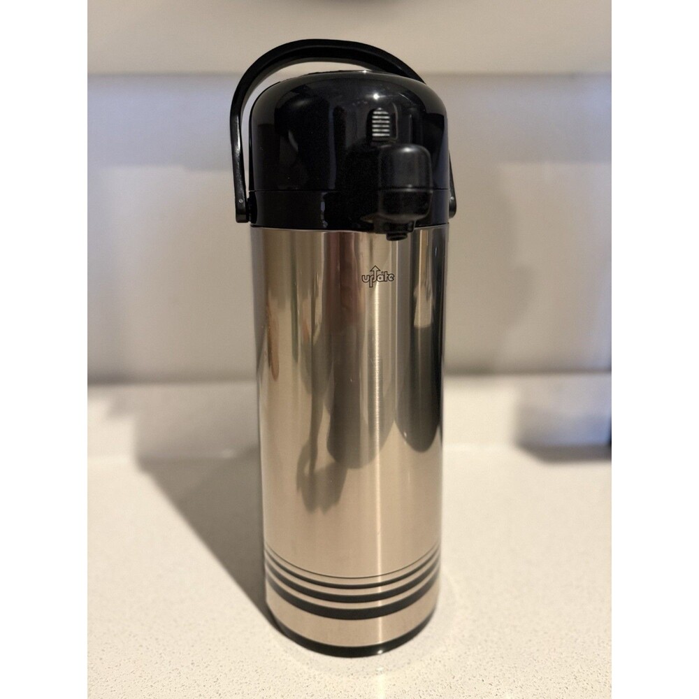 Update International 1.9 L Stainless Steal Air Pot Brushed Body Black Top